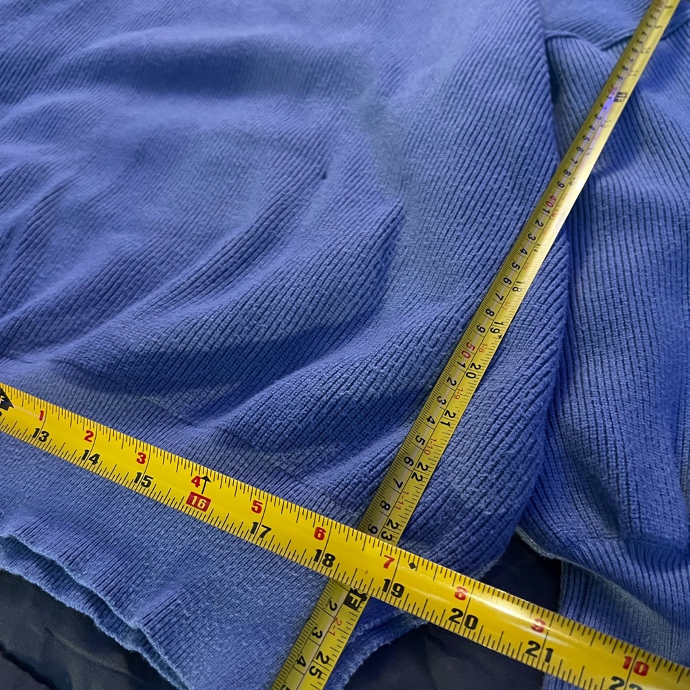 Blue Ribbed Knit Sweater - Picture 4 of 5